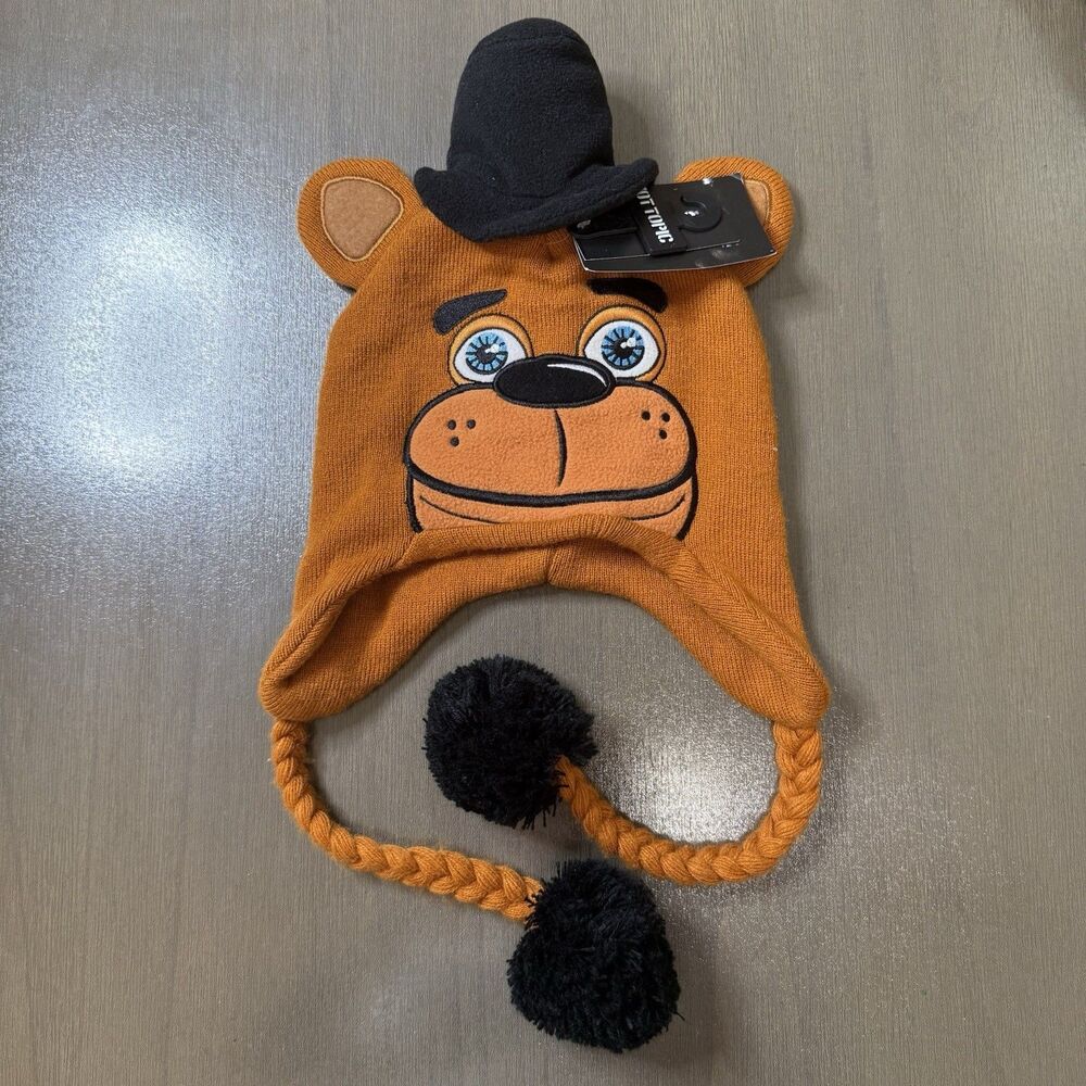 Five Nights At Freddy's FNAF Freddy Fazbear Braided Tassel Beanie Laplander Hat